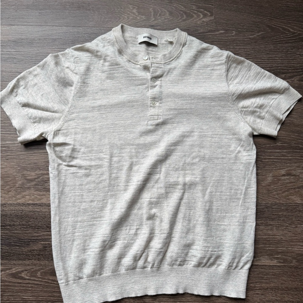 Buck Mason Off White Short Sleeve Henley Shirt